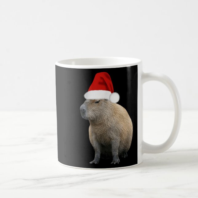 Caneca De Café Natal Capybara Santa Hat (Direita)