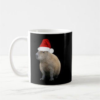 Caneca De Café Natal Capybara Santa Hat
