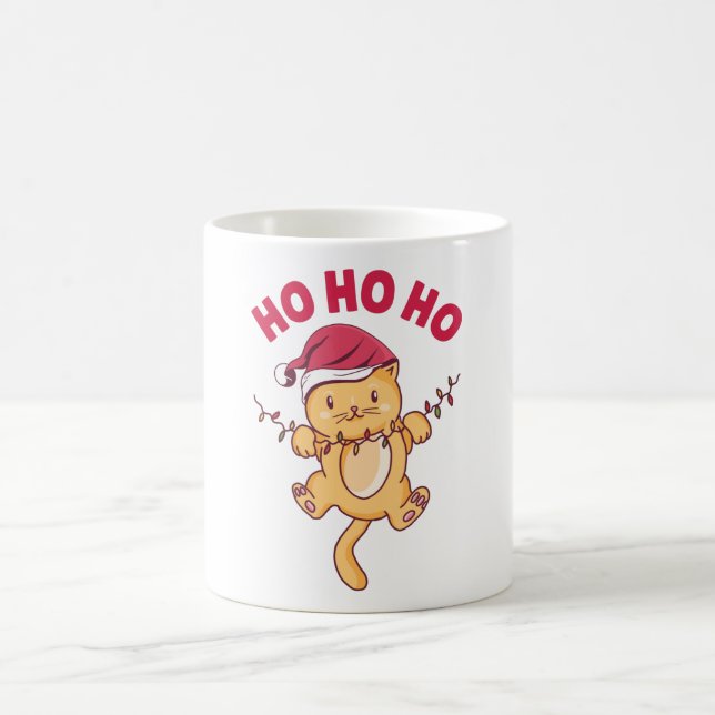 Caneca De Café Natal Cat Ho Ho Ho (Centro)