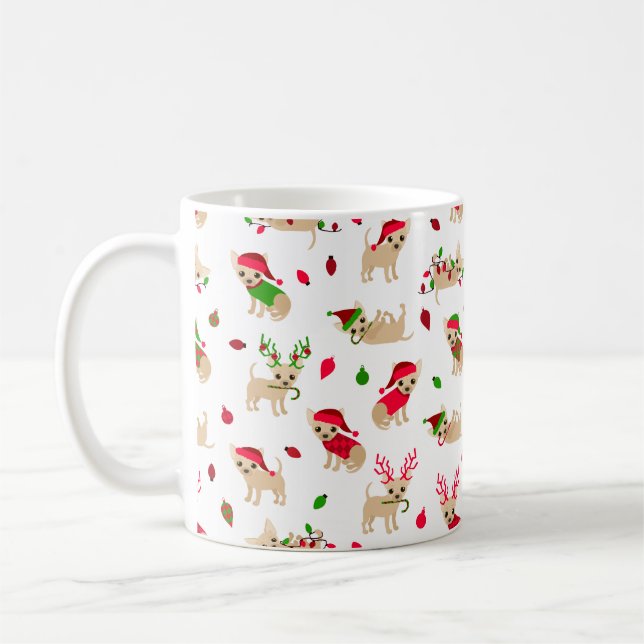 Caneca De Café Natal Chihuahuas (Esquerda)