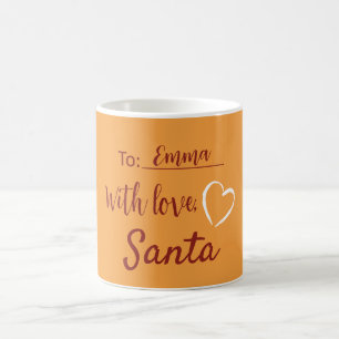 Caneca De Café Natal Com Amor De Papais noeis Vermelho Laranja