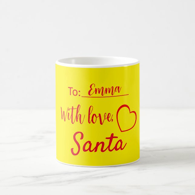 Caneca De Café Natal Com Amor Do Papai Noel Simples (Centro)