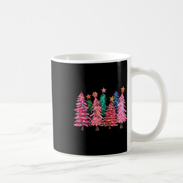 Caneca De Café Natal Com Árvores Rosa Meninas De Fantasia Xmas (Direita)