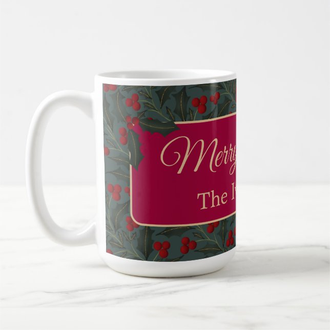 Caneca De Café Natal com Frutas de Azevinho (Esquerda)