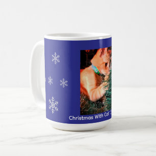 Caneca De Café Natal Com Gato Foto personalizada