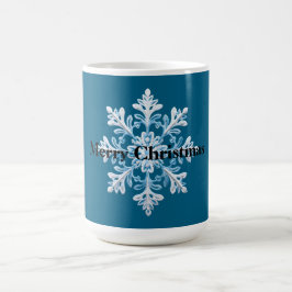Caneca De Café Natal com Neve Branca Azul