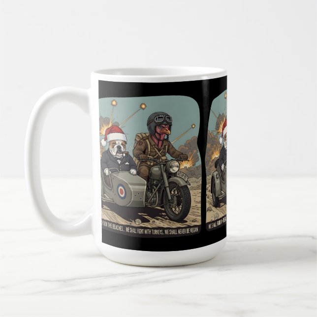 Caneca De Café Natal com tema britânico engraçado (Esquerda)