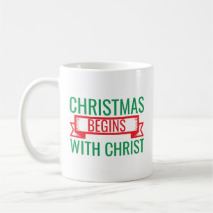 Caneca De Café natal começa com cristo-15523