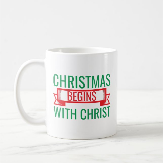 Caneca De Café natal começa com cristo-15523 (Esquerda)
