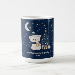 Caneca De Café Natal Customizado à Meia-Noite | Azul Marinho, Pra