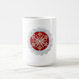 Caneca De Café Natal customizável do design do floco de neve