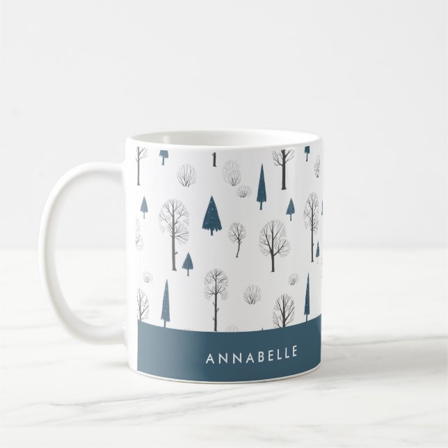 Caneca De Café Natal da floresta russa tradicional de inverno (Esquerda)