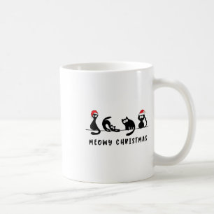 Caneca De Café Natal da Gatinha Feliz Gato Fofinho Gatos Papai No