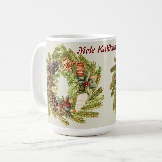 Caneca De Café Natal da Ilha Havaiana Mele Kalikimaka (Frente Esquerda)