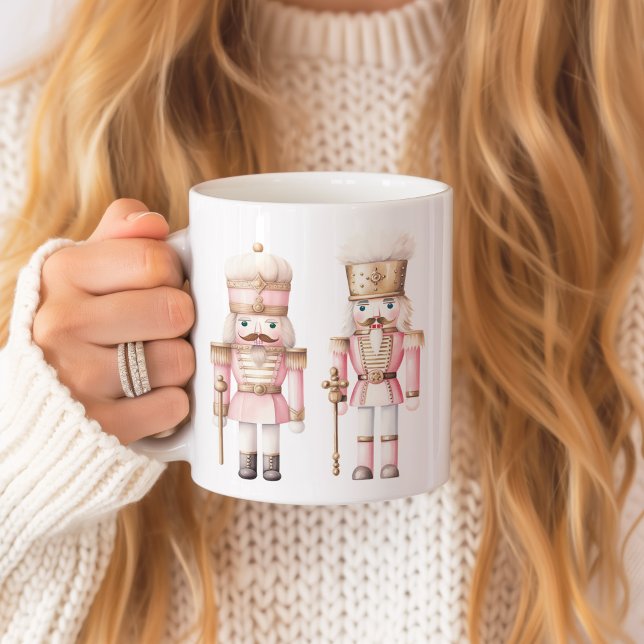 Caneca De Café Natal da Noz Quebradora Rosa (Pink Nutcracker Christmas Mug)