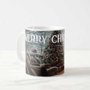 Caneca De Café Natal da Sala de Louça, Lareira, Árvore e Meias