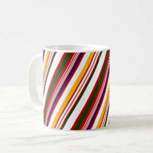 Caneca De Café Natal de Bandas de Canas de Candy Multicoloridas