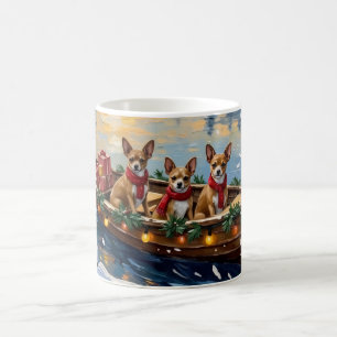Caneca De Café Natal de Chihuahua em Barco
