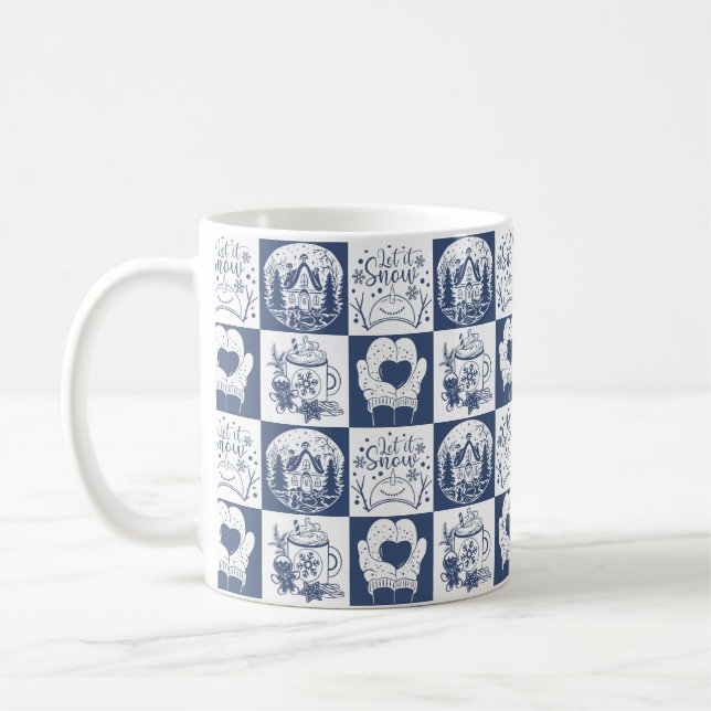 Caneca De Café Natal de Inverno com Neve  (Esquerda)