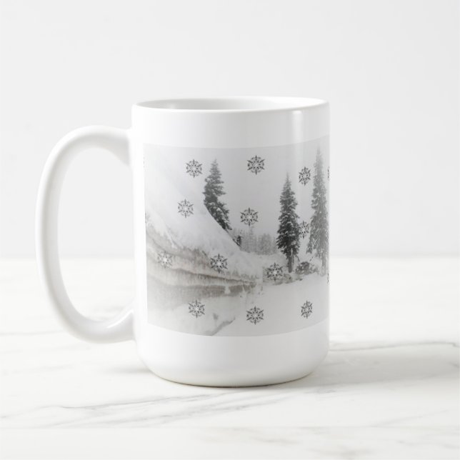 Caneca De Café Natal de inverno em queda de neve (Esquerda)