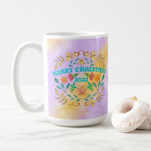 CANECA DE CAFÉ NATAL DE MERCADO PERSONALIZADO 20XX (Com Donut)