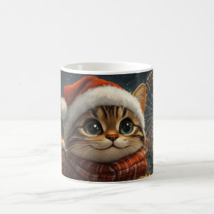 Caneca De Café Natal de Montanha-Russa de Gato Bengal