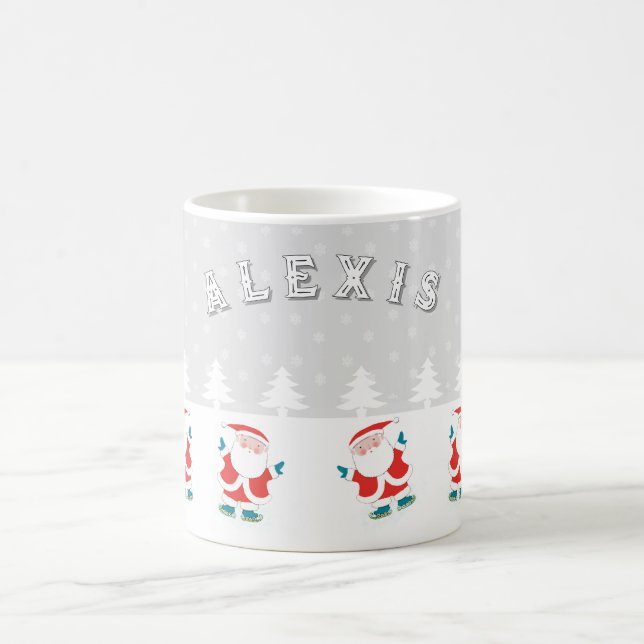 Caneca De Café Natal de Patinação no Gelo (Centro)