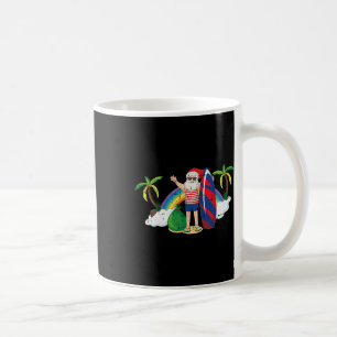 Caneca De Café Natal de Surfista de Santa no Verão de Julho Tropi