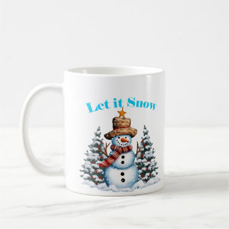 Caneca De Café Natal Deixe-o nevar Snowman Mug 11oz