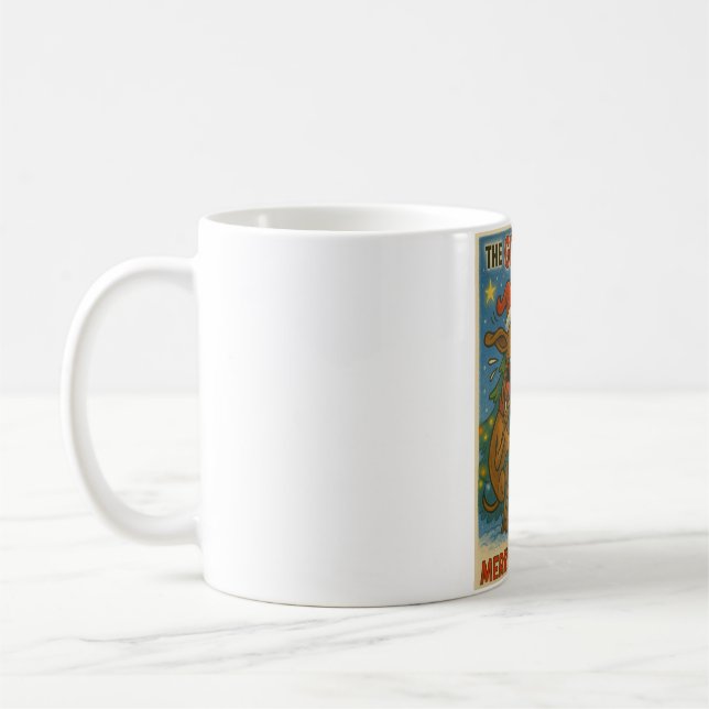 Caneca De Café Natal divertido com o Grande Dinamarquês  (Esquerda)