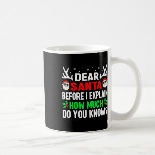 Caneca De Café Natal Divertido Crianças Adultos Querido Papai Noe