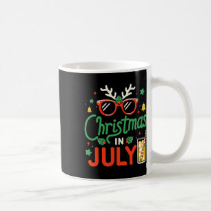 Caneca De Café Natal Divertido Em Julho Com Óculos De Sol Para O