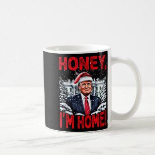 Caneca De Café Natal Divertido Trump Xmas Querida Estou Em Casa D