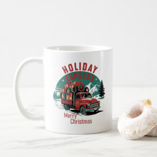 Caneca De Café Natal do caminhão clássico estilo 1950