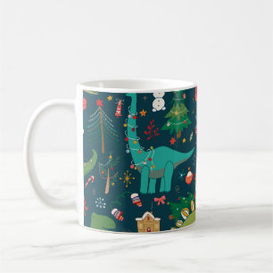 Caneca De Café Natal do Dinossauro: Feliz ano novo