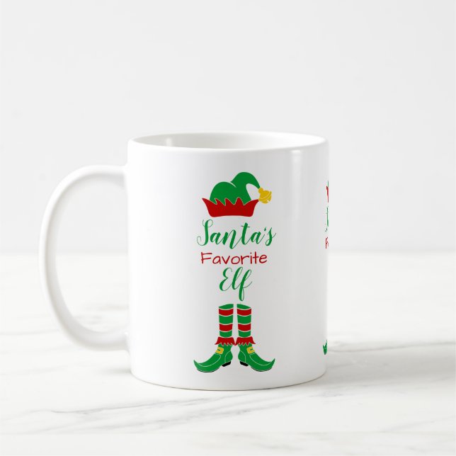 Caneca De Café Natal do Elf para Papais noeis personalizáveis (Esquerda)