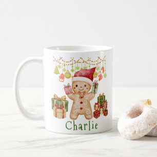 Caneca De Café Natal do Homem de Biscoito de Gengibre Personaliza