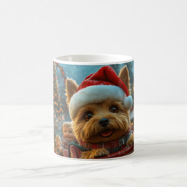 Caneca De Café Natal do Rolador de Cachorros Terrier australiano (Centro)