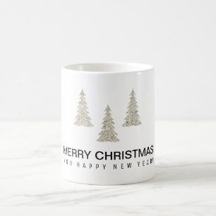 Caneca De Café Natal do Silver Glitter