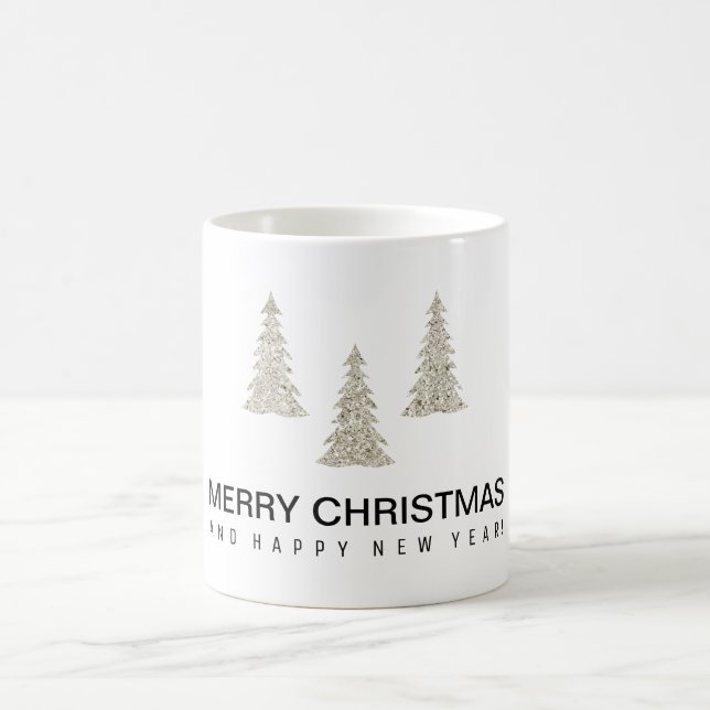 Caneca De Café Natal do Silver Glitter (Centro)