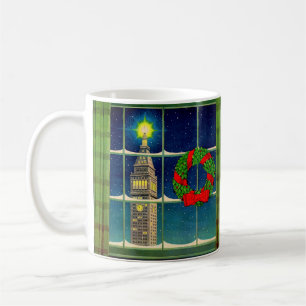 Caneca De Café Natal dos anos 1950 na cidade