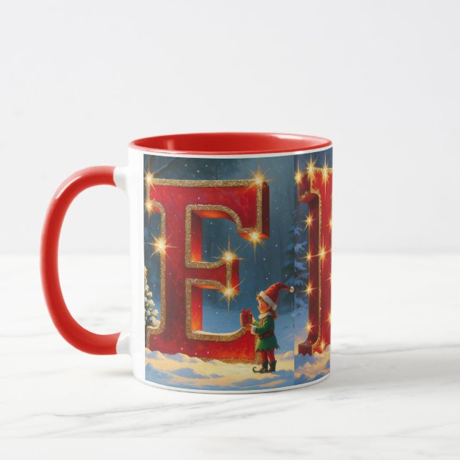 Caneca de Café Natal ELF Festivo Férias (Esquerda)