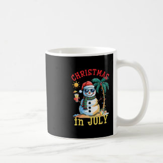 Caneca De Café Natal Em Julho Boneco De Neve Férias De Verão Na P