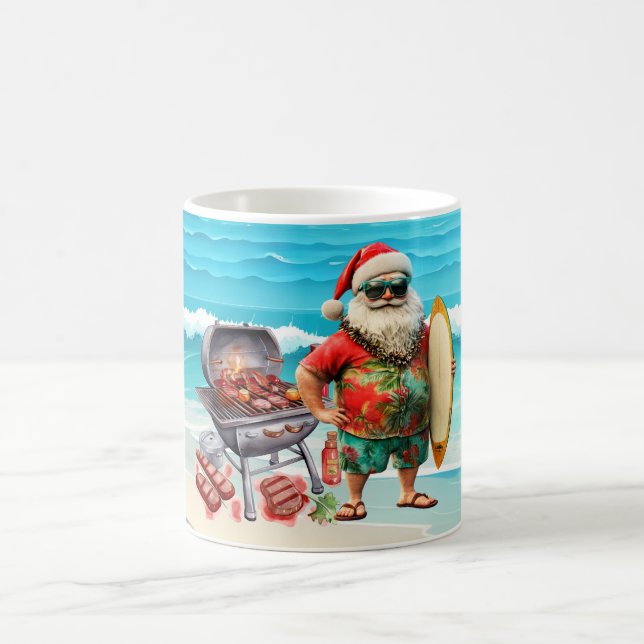 Caneca De Café Natal em julho com Papais noeis na praia (Centro)