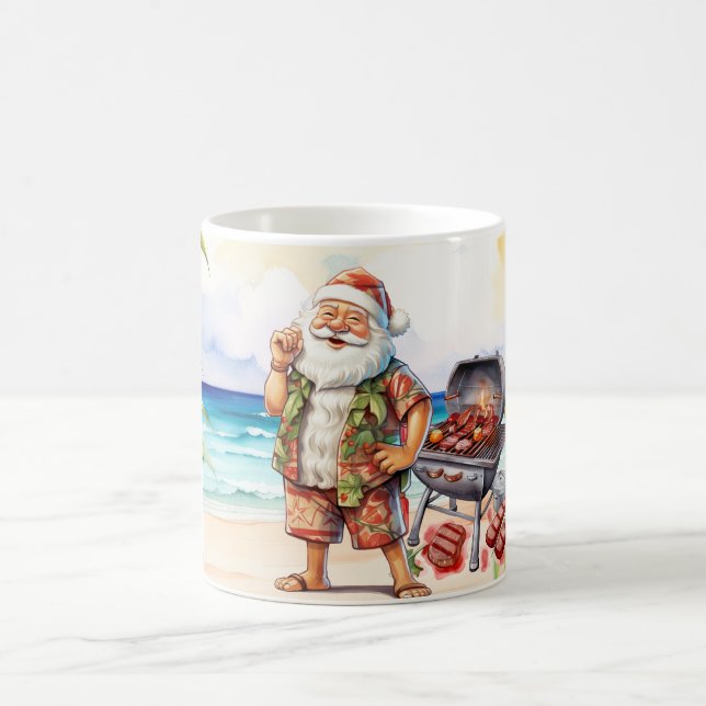 Caneca De Café Natal em julho com Papais noeis na praia (Centro)