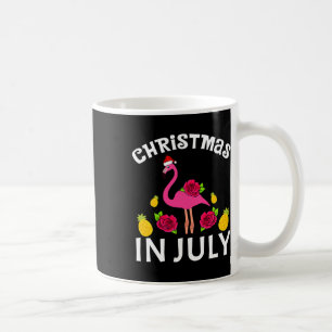 Caneca De Café Natal Em Julho Flamingo Havaiano Verão Praia V