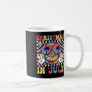 Caneca De Café Natal Em Julho Floral Sorriso Face Verão Praia V