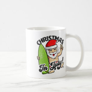 Caneca De Café Natal Em Julho Funny Santa Claus Gráfico Verão