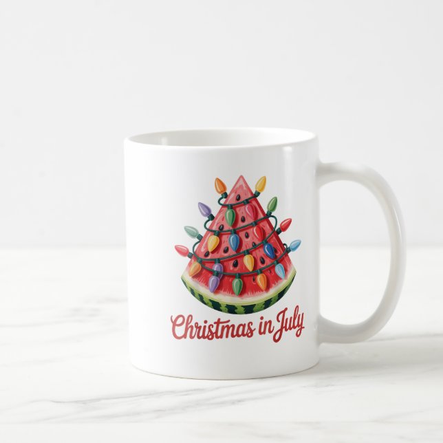 Caneca De Café Natal Em Julho, Melancia Tree Beach Summer Haw (Direita)