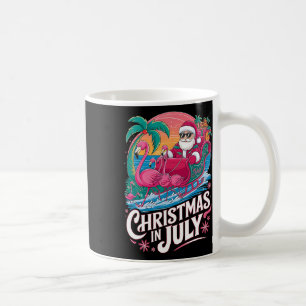 Caneca De Café Natal Em Julho Papai Noel Flamingo Flutuante Verão